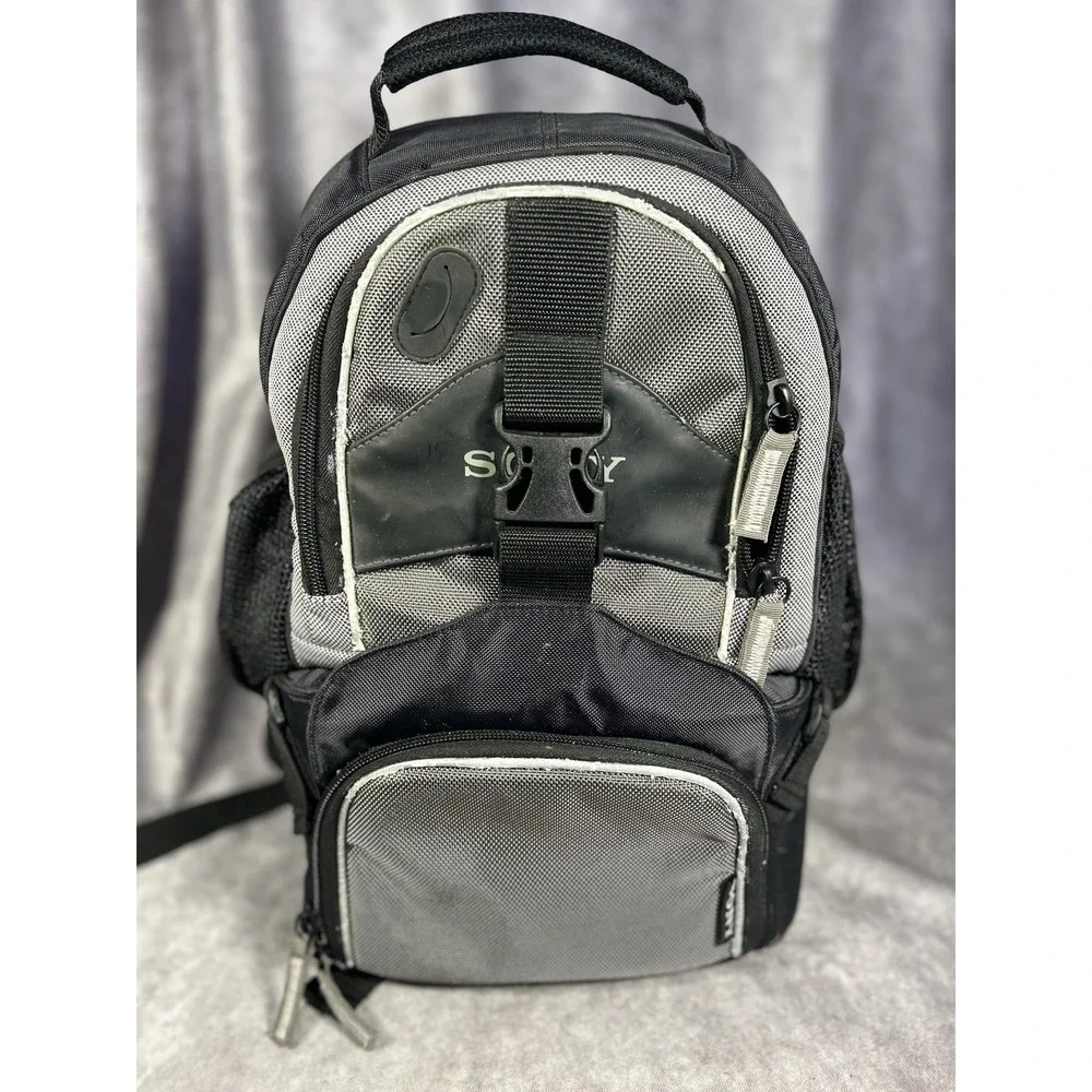 Sony Camera Backpack Bag DSLR SLR Padded Dividers Black Gray Photography